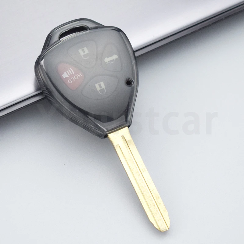 Przezroczysty uchwyt na obudowa obudowa kluczyka do samochodu TPU do Toyota Yaris Vitz Auris Mk I 2007 Corolla Verso Hilux 7 RAV4 Porte Camry