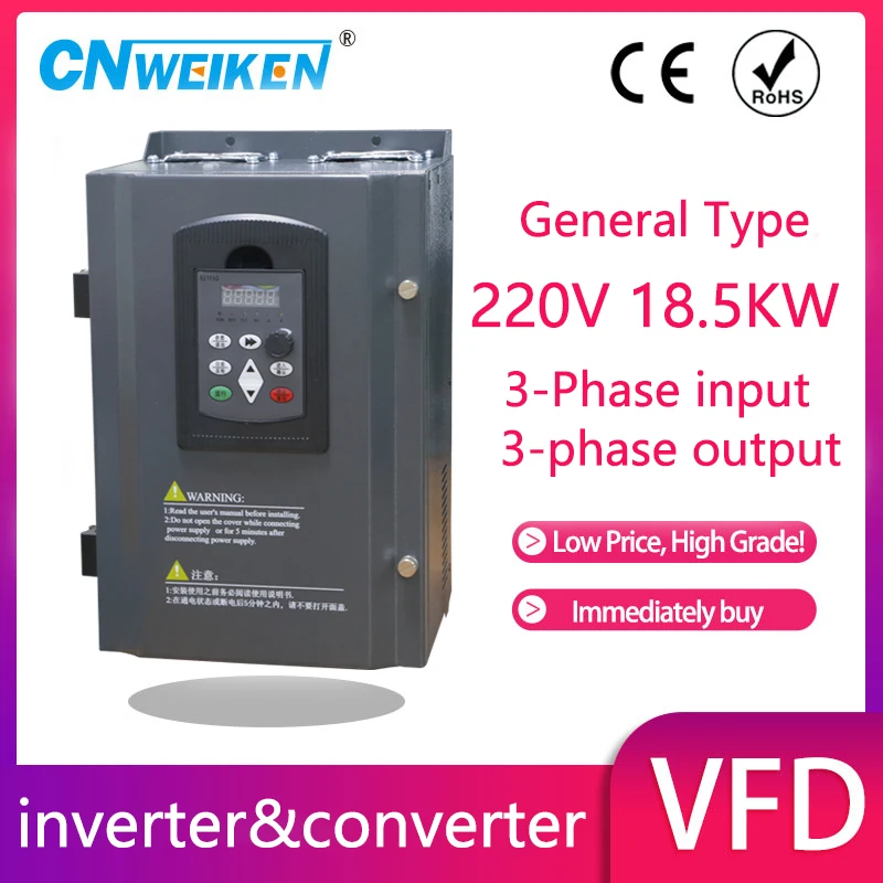 Imagem -06 - Conversor de Frequência Inversor Vfd Controlador de Velocidade do Motor Entrada de Fases para 220v 11kw 15kw Fases de Saída