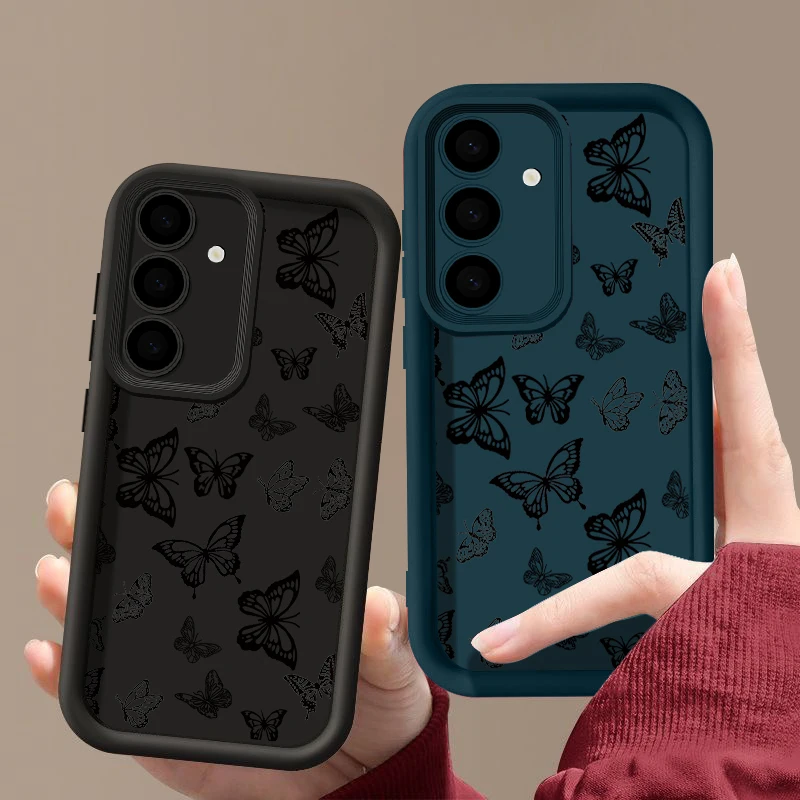 Shockproof Butterfly Print Case For Samsung Galaxy A55 A54 A53 A52 A14 A34 A15 A35 5G S20 FE S21 S22 Ultra Capa S23 S24 Ultra