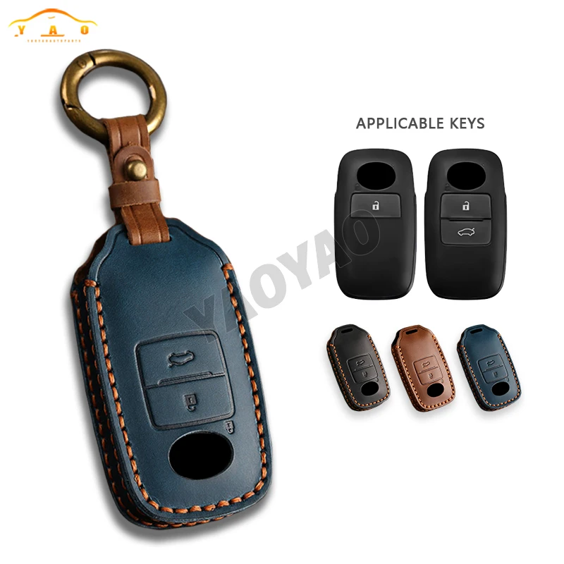 

2024 New Genuine Leather Key Case For Toyota Perodua Yaris Ativ Raize Veloz Avanza Rush Daihatsu Keyless