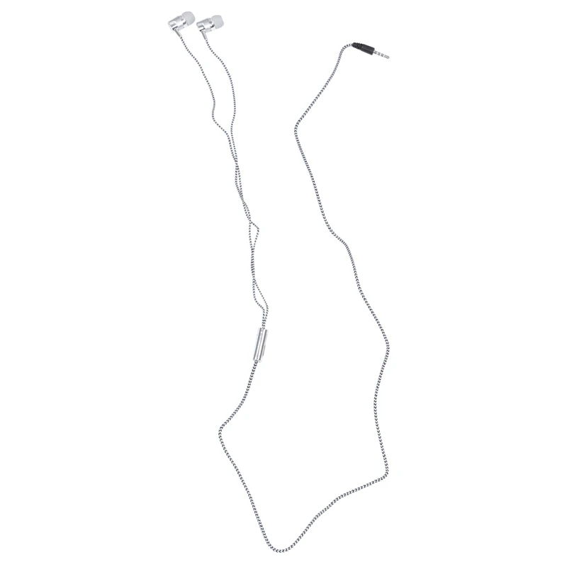 سماعات رأس عالمية مزودة بتحكم في القمح ، مضخم صوت من الأسلاك ، سلك مضفر ، فضي ، MP3 ، MP4 ، 3X ، وقي ،