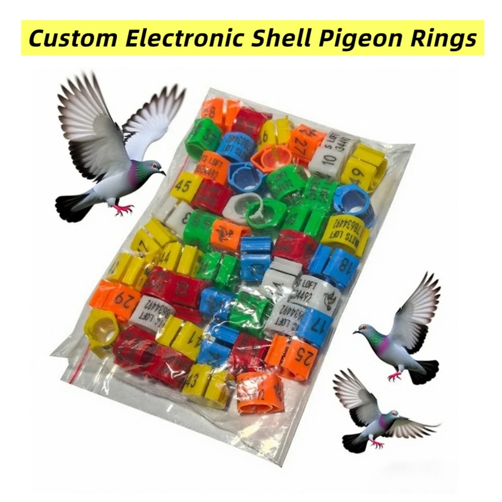 

50 Pcs Of Customized Plastic Carrier Pigeon Foot Ring With Name Mobile No. Ring Customized Opening Competition Adaptation Ring