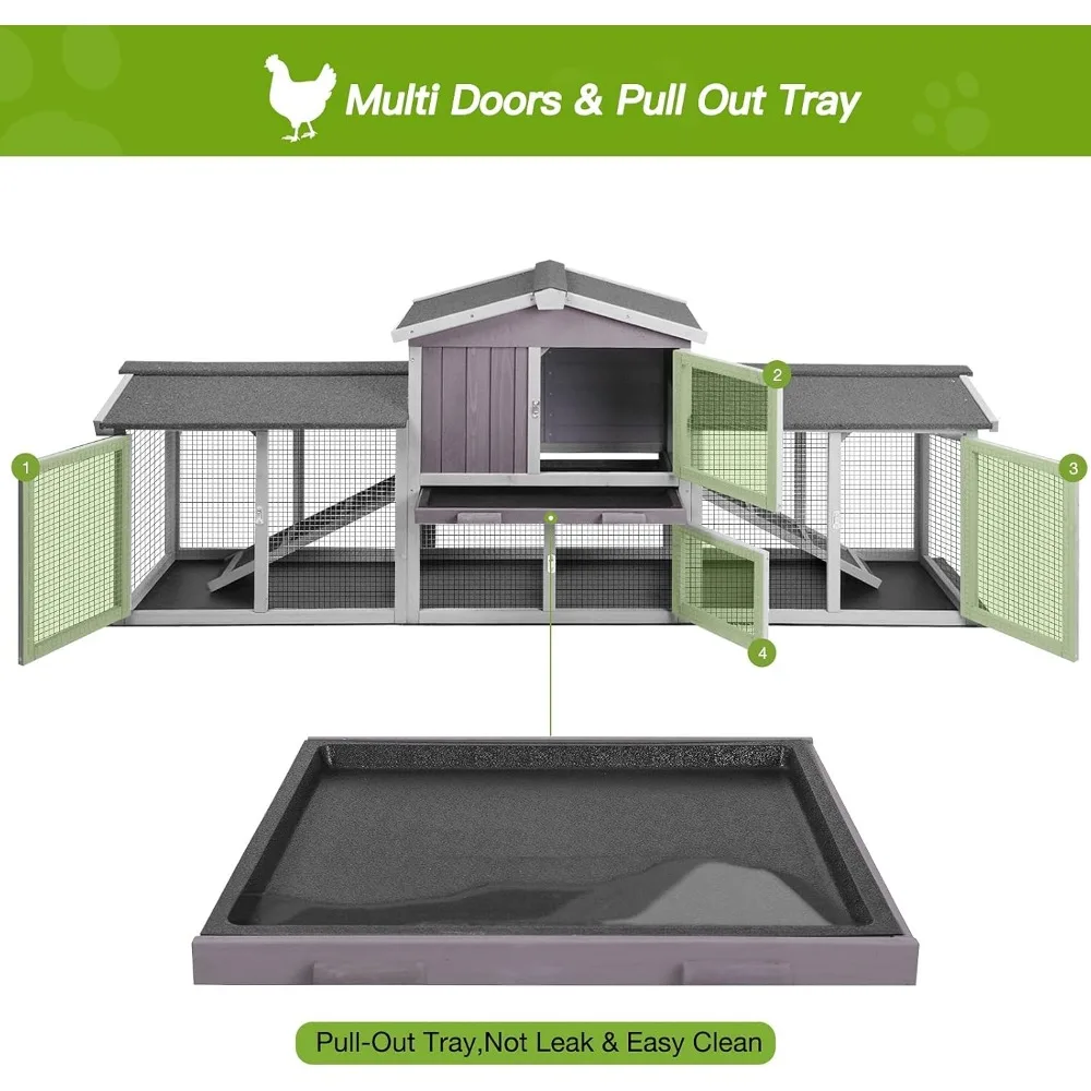 Large Outdoor Rabbit Cage with Removable PVC Floor for Easy Cleaning
