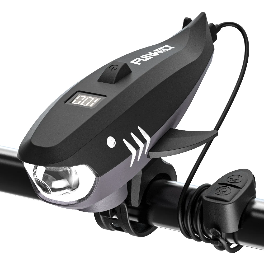 

2-IN-1 Kids Bike Front Light Horn Waterproof LED Flashlight Bicycle Handlebar Light Road Bike Scooter Night Safety Cycling Lamps