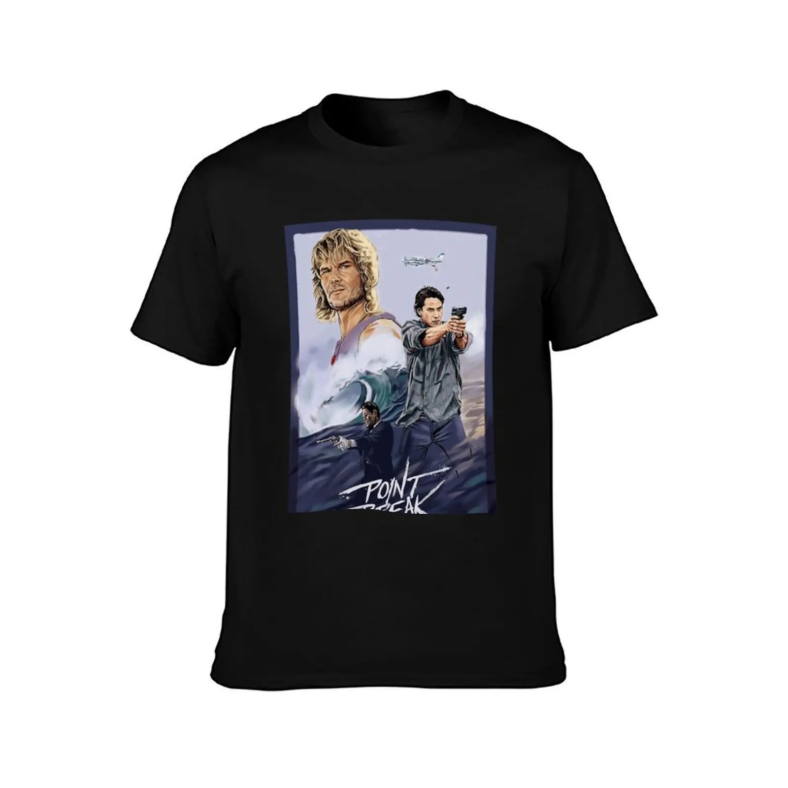 Point Break Movie Poster T-Shirt, Summer Casual Cotton Tee, Oversized Streetwear Tops, Vintage Graphic Print, Unisex Men Women