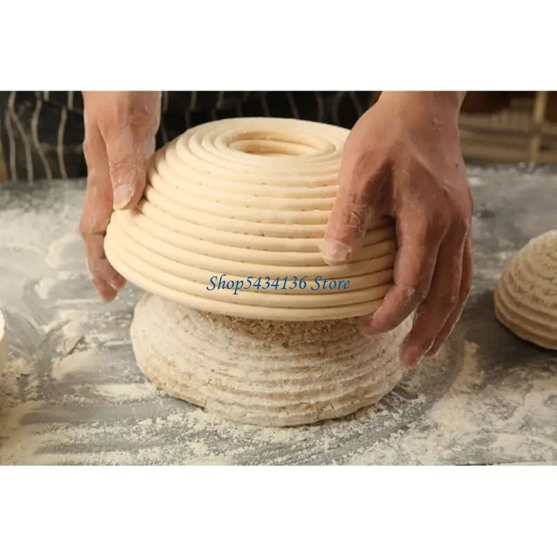 H7ED Fermentation Rattan Basket with Cloth Cover Country Bread Dough Proofing Basket