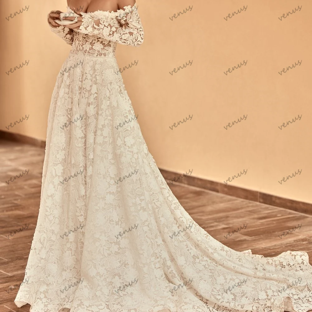 

Exquisite Wedding Dresses Princess Bridal Gowns Lace Appliques Off Shoulder Robes For Formal Party Vestidos De Novia Customized