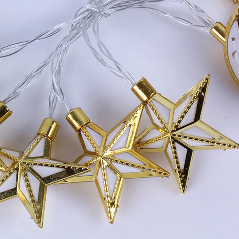 رمضان حفلة غرفة نوم 10 المصابيح 1.65 متر نجمة القمر الذهبي 4 ألوان LED سلسلة أضواء الديكور 4 ألوان 1.65 متر 10 المصابيح) #5