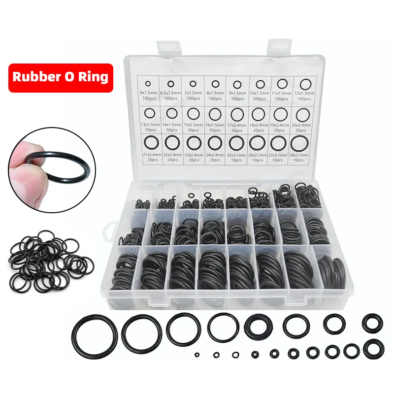 Romig Rubber Afdichting Ring Olie Afdichting Grommet Pakking Voor Auto Sanitair Kraan Ring Shim Wasmachine Zwart O-Ring Assortiment Set