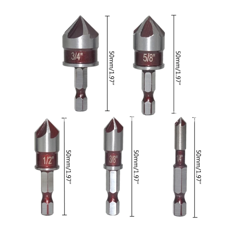 มืออาชีพเกรด 82° ห้าคัตเตอร์เคาเตอร์ซิงค์บิตอเนกประสงค์สำหรับโลหะและไม้ M4YD