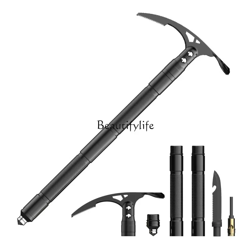 

Outdoor Bamboo Head Camping Adventure Multi-Functional Pure Steel Axe for Mountaineering Digging Tree Root Tool Ice Axe