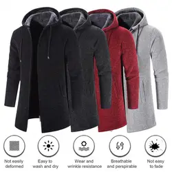 Men's Sweaters Coat Autumn Winter New Hot Warm Zipper Medium Long Cardigan Sweaters Man Casual Knitwear Sweatercoat Mens Clothes