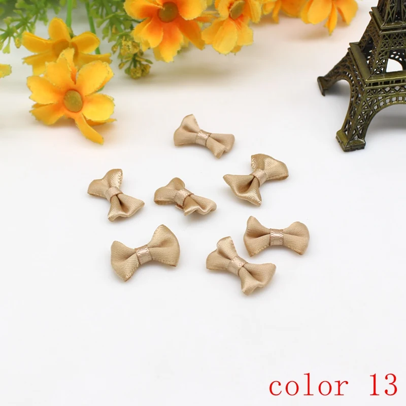 50/100 Stück 10mm-20mm Kleine Satinband-Schleifen Blumenapplikationen zum Nähen Bastelschleifen für Hochzeiten Partys DIY-Dekorationen – Detail 17