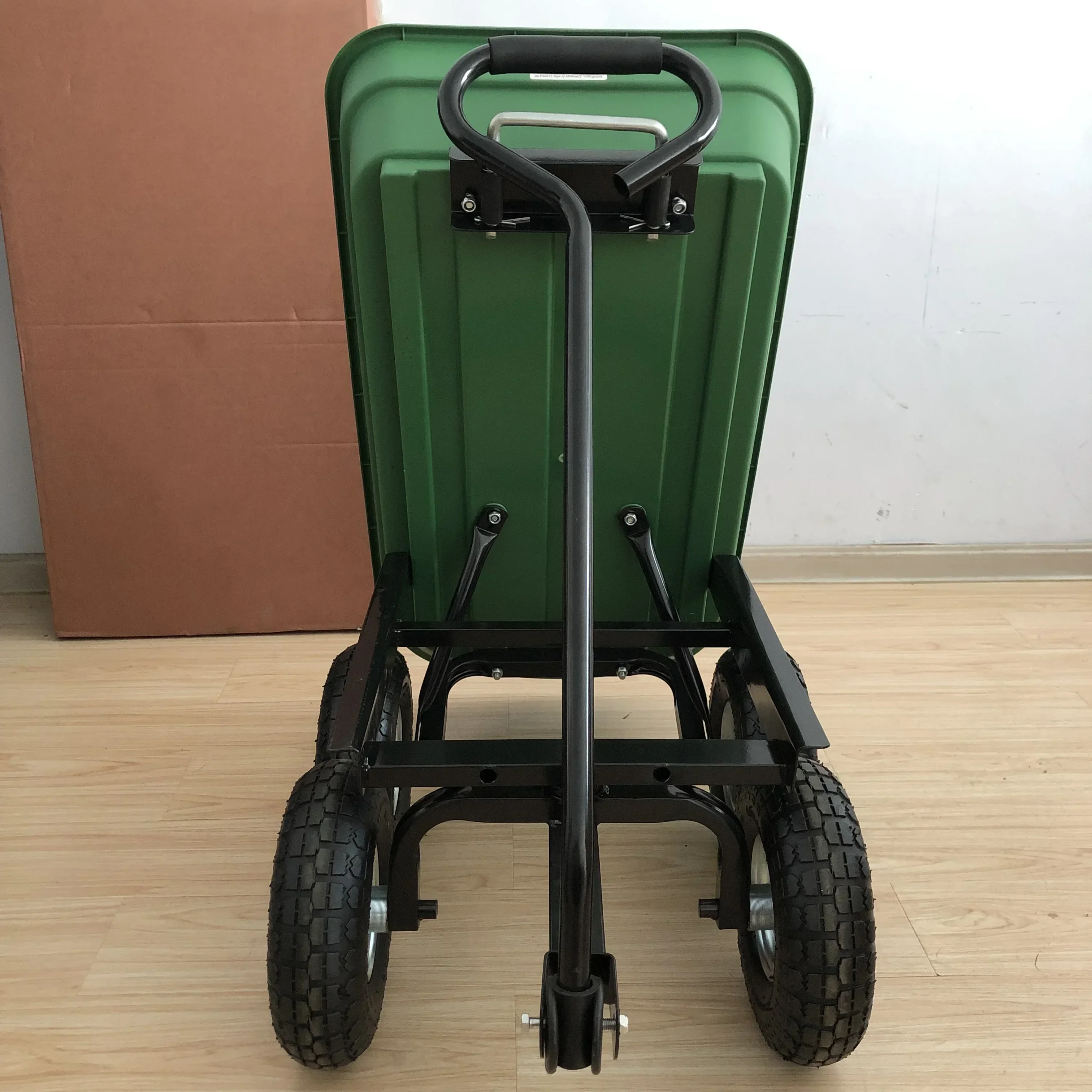 傾斜式ガーデンダンプトロリーワゴンカート手押し車ガーデニングティッパートラック