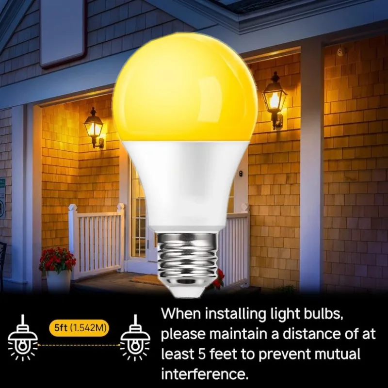 

2/4/6pcs 12W A19 Led Bulb Light Sleep Amber Soft Lamp 1800K Warm Light Bulb for Home Healthy Sleep Turtle Friendly Light Lampara