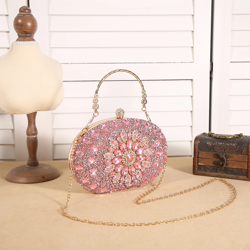 Cross-border Sunflower Dinner Bag Fashion Banquet Clutch Bag Dress Evening Bag Diamond Set Bag European and American P