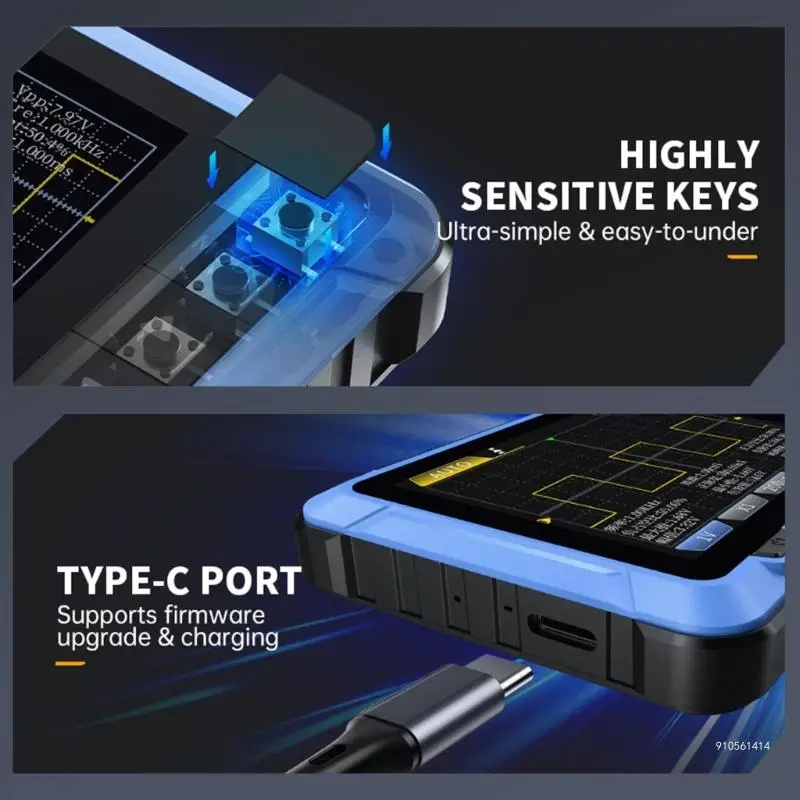 Pocket Sized Digital Oscilloscope with Multiple Outputs for Engineers Dropship