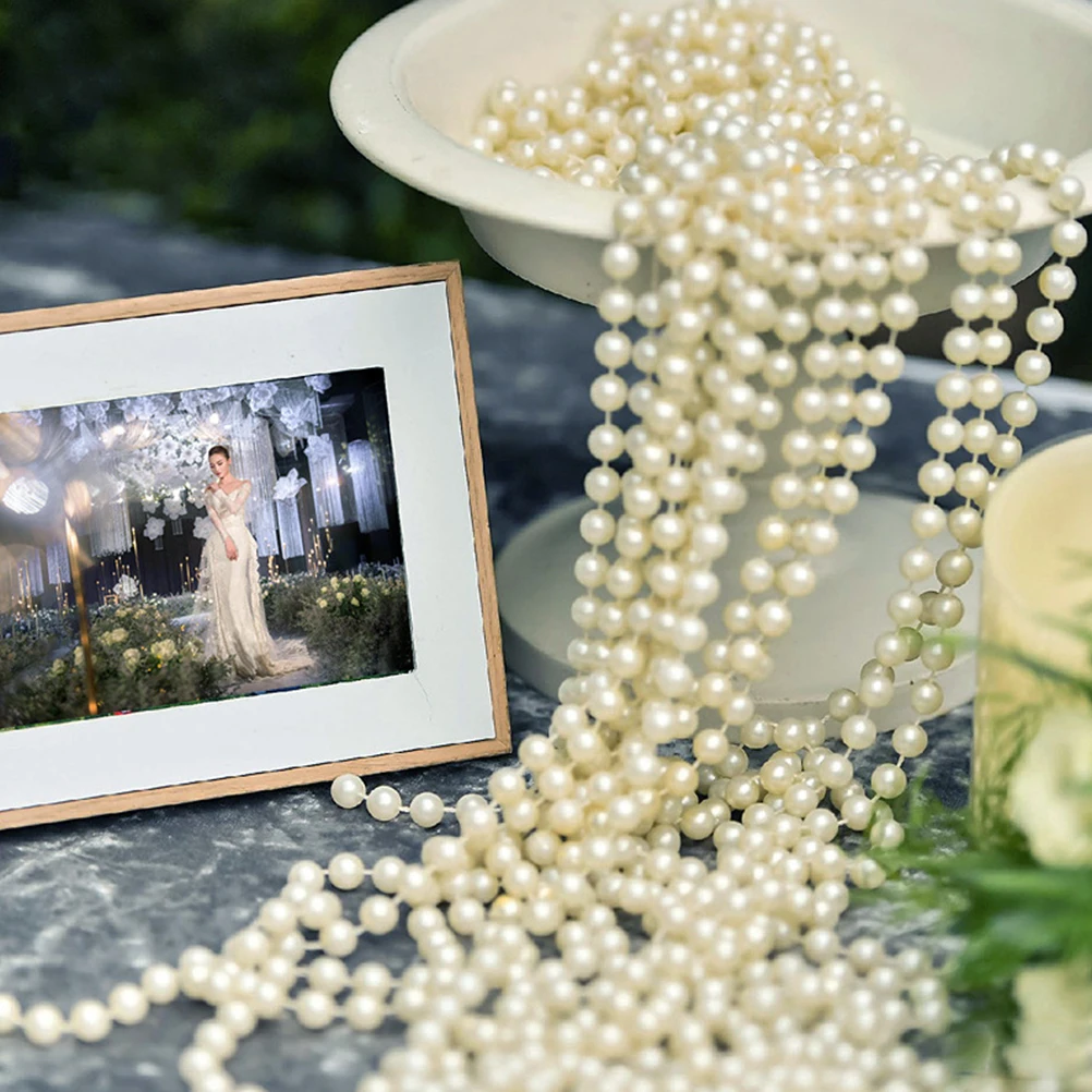 

Christmas Beaded Chain Pearl Garland Decorations Artificial Pearl Accessories Ball Chain for Tree Simulated Elegant