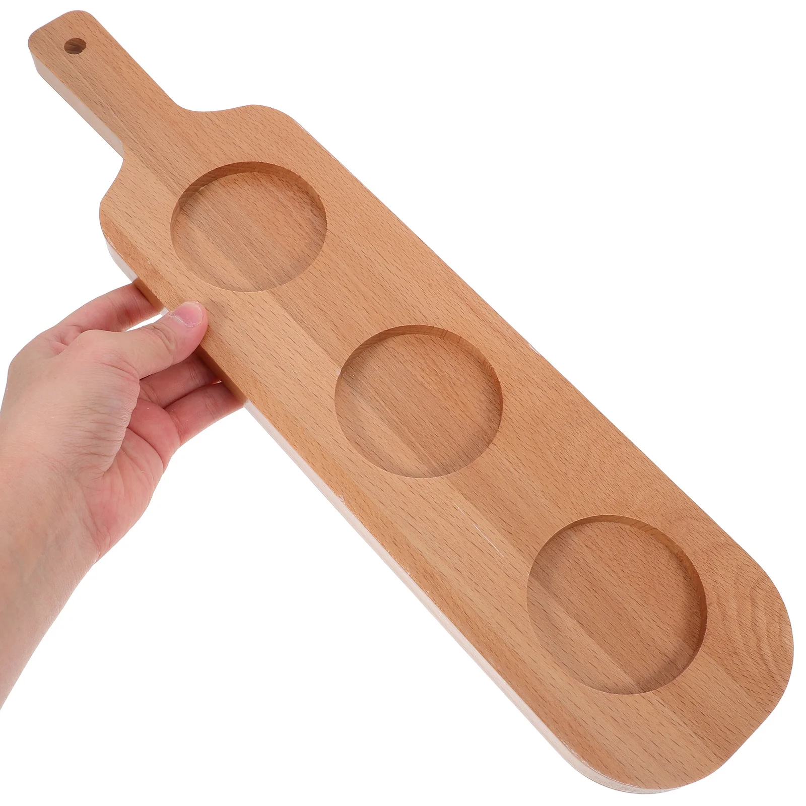 3 حفرة خشبية شرب الطيران مجلس صينية تقديم مع مقبض للحانات Ktv الفنادق الحرفية البيرة تذوق النبيذ خشبية كأس للنبيذ مجداف #6