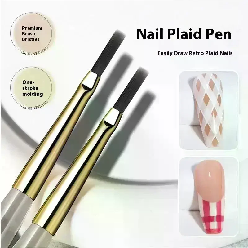 1/5/6 個ネイルアートブラシチェッカーネイル描画ペイントラインブラシネイルアートツールアクリルペイントブラシ DIY デザインマニキュアツール