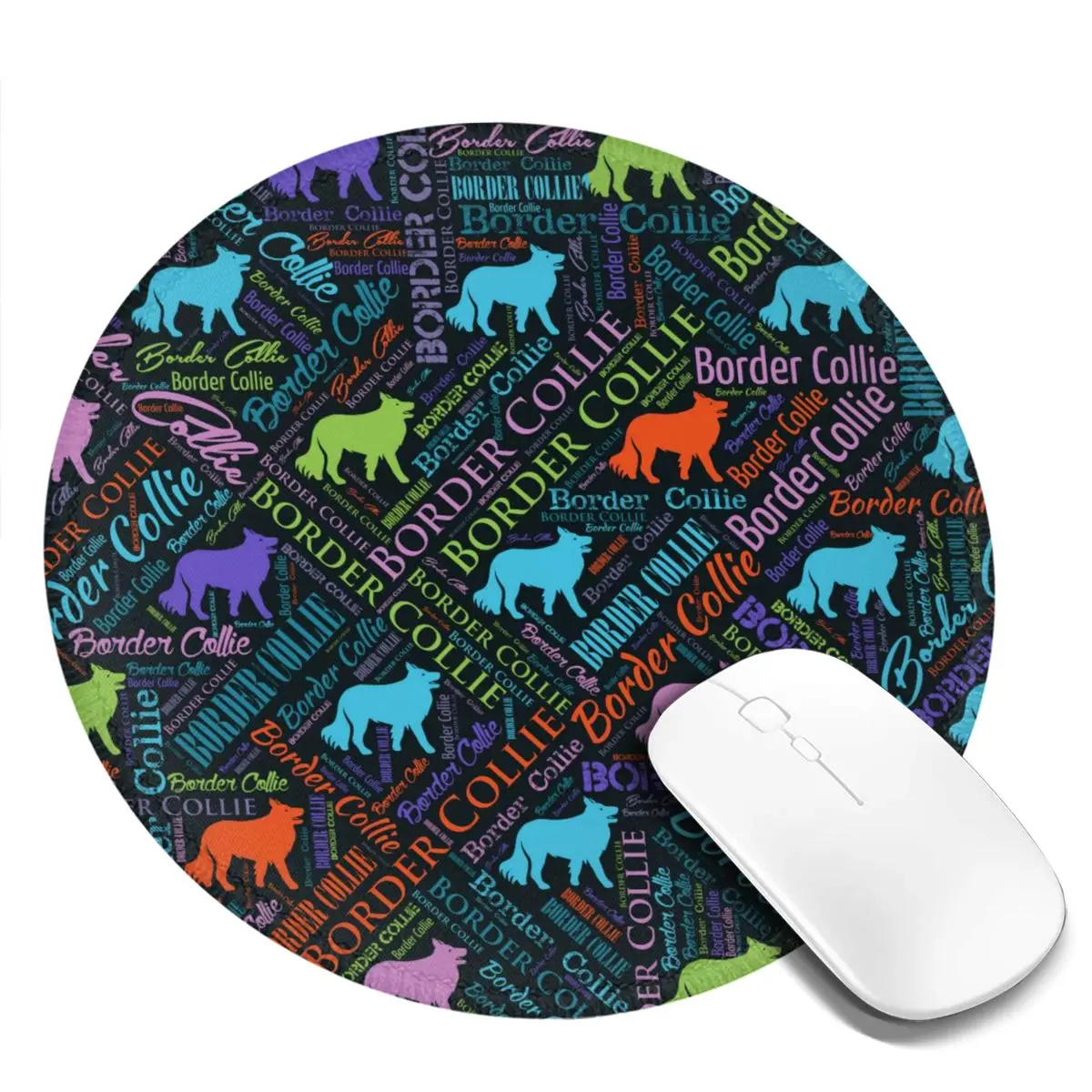 Word Art Mouse Pad Border Collie Dog Comfortable Mousepad Gaming Accessories For Laptop PC MacBook Graphic Cute Mouse Mats