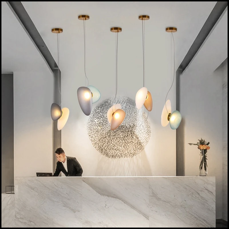 AiPaiTe Gray/Amber/Blue/White glass Chandelier led pendant lamp for living room bedroom dinning room coffee shop Home decoration