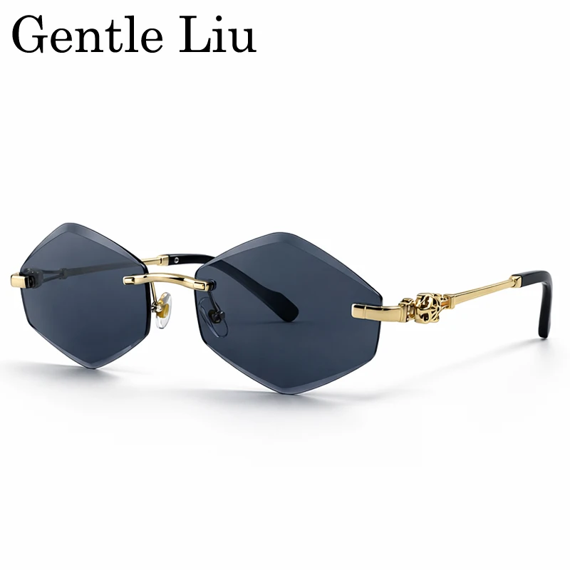 

Hexagon Photochromic Rimless Punk Sunglasses Men 2026 Luxury Designer Metal Frame Sun Glasses for Male Vintage Eyewear Shades