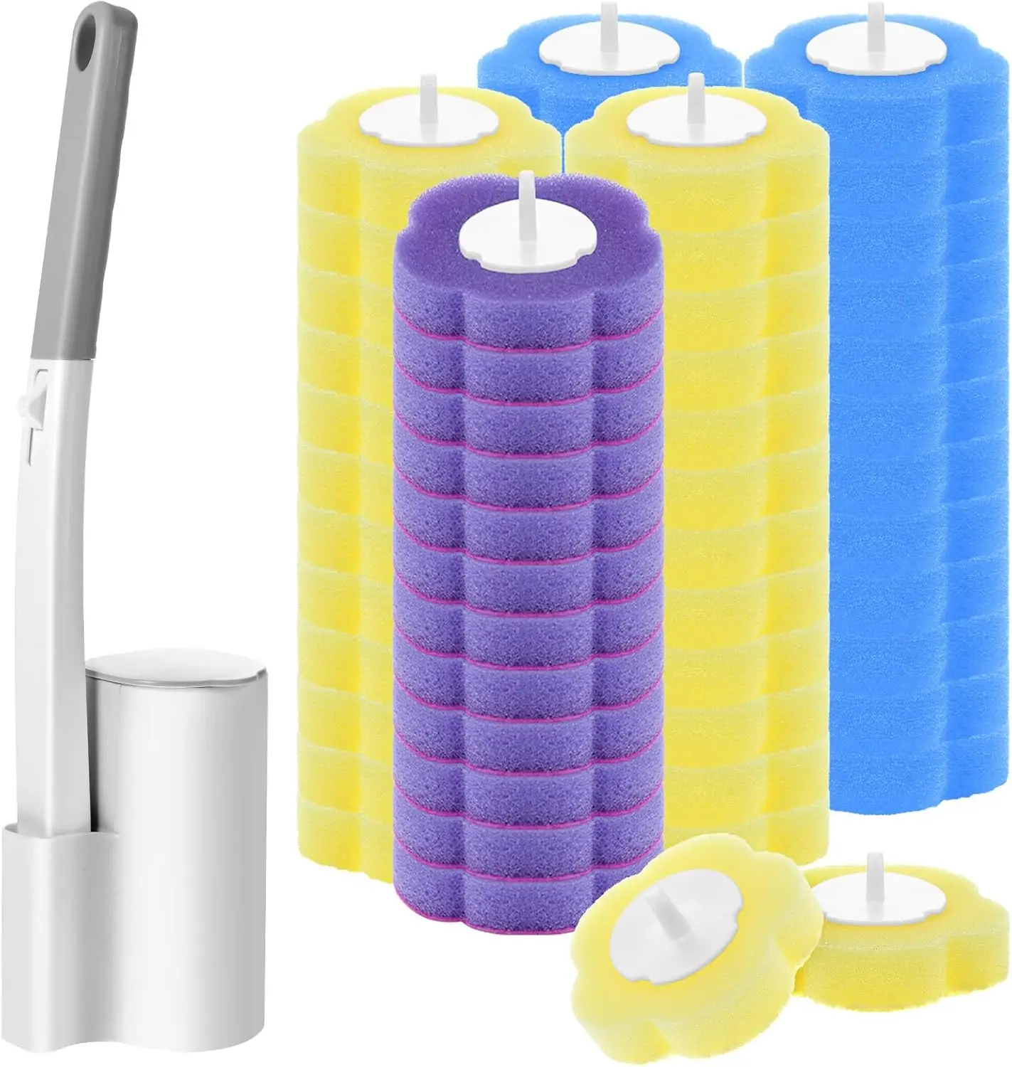 

Disposable Toilet Brush Cleaning System with 60pcs Refills Pads Replacement Heads, Toilet Cleaning