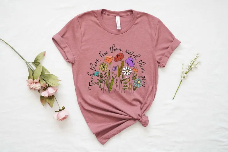 

Футболка с коротким рукавом и цветком, 100% хлопок, в стиле Харадзюку