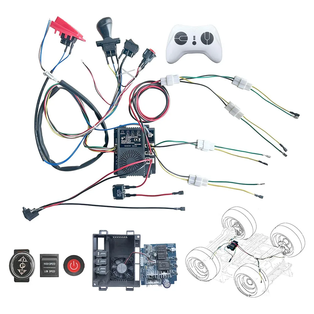 24V Per Bambini Veicolo Elettrico 2.4G Interruttore Scatola di Controllo FAI DA TE Cablaggio Kit di Controllo Remoto Auto Giocattolo Modulo Circuito Ricevitore