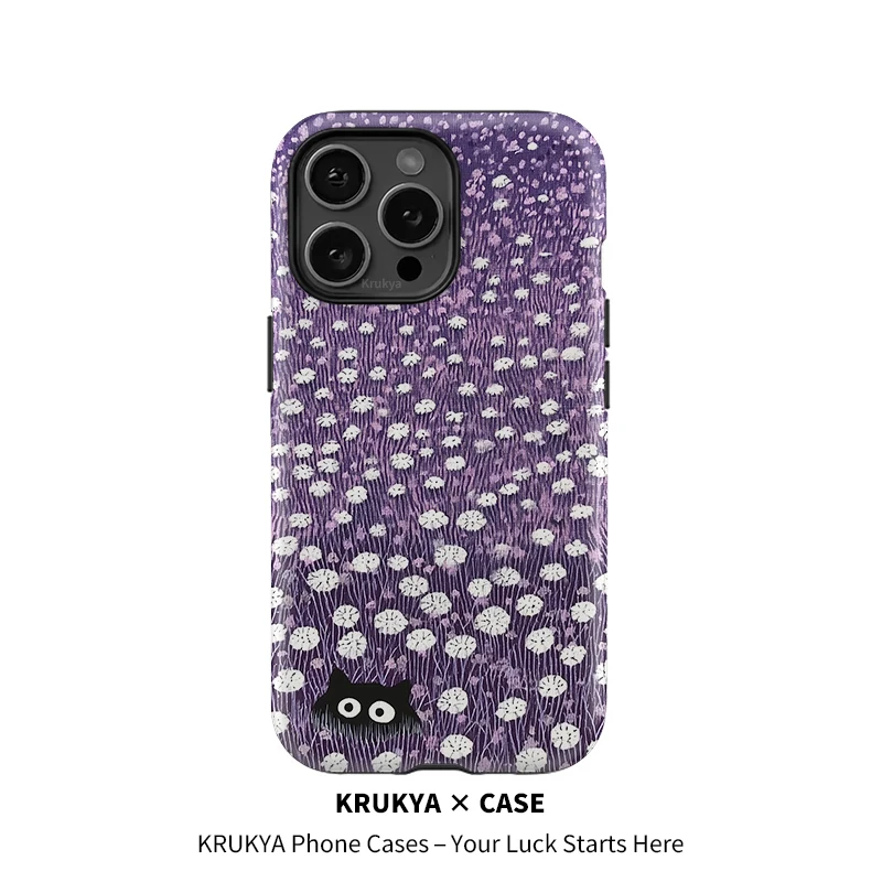 Krukya-funda de teléfono para iPhone 14, 11, 15 Plus, 12, 13, 16 Pro Max X XR XS SE 2022 2020, funda mate de silicona con bonito gato y flores