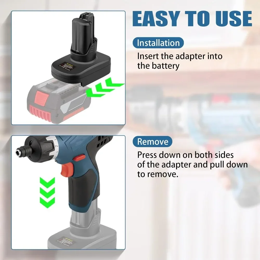 

for Bosch 18V to for 10.8V tool Battery Adapter for Bosch 18V GBA Li-ion Battery Converter to for Bosch 12V Power Tool BS18BS12