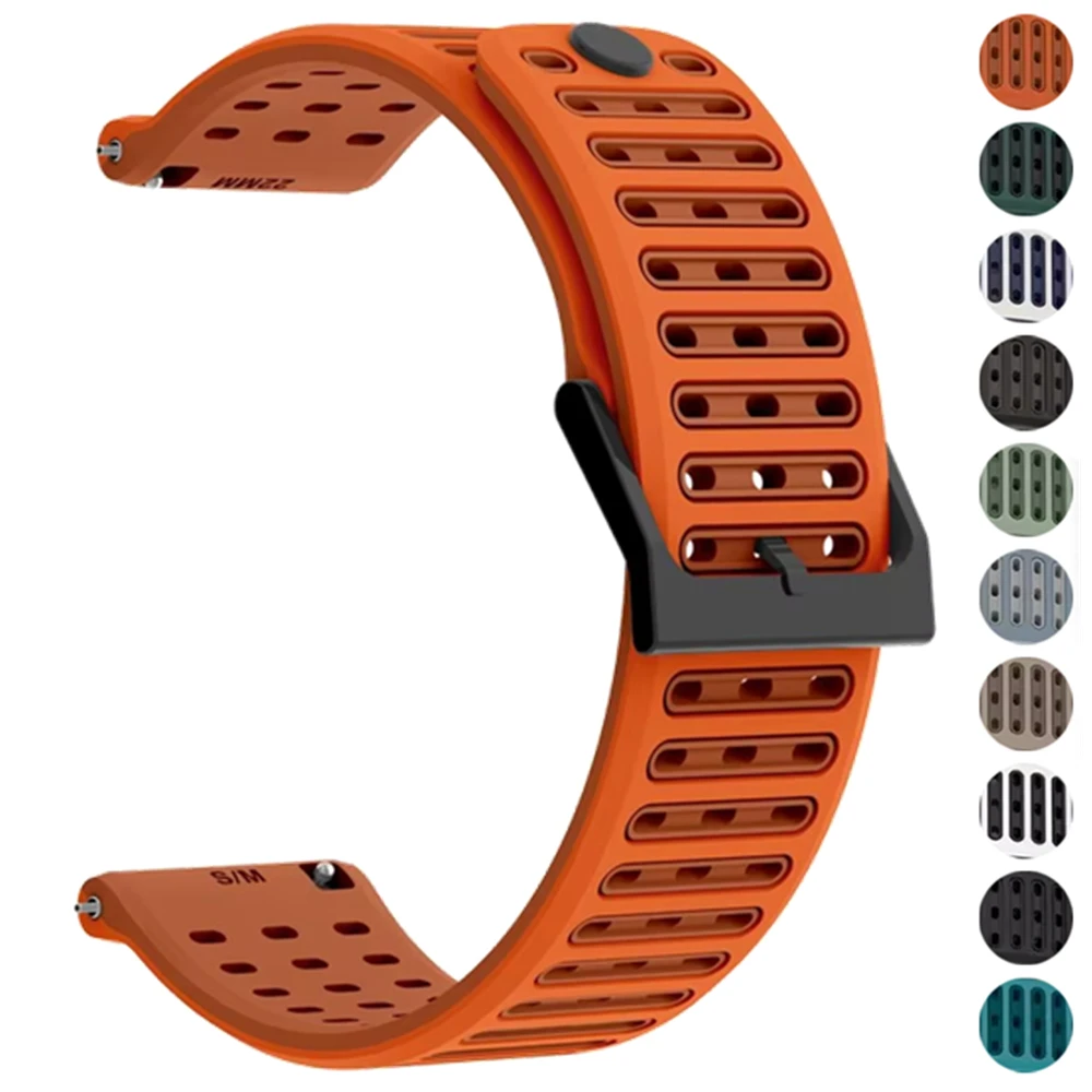 Pulseira de relógio de silicone 22mm para suunto vertical 2/race 2 s/run/oceano pulseira de substituição para suunto 5 9 peak pro pulseira