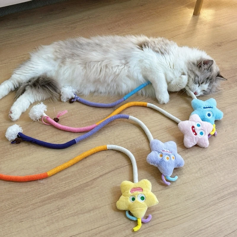 

Cat Toys Cat Rope Toy Grinding Teeth Durable Teasing Cat Rope Long Rope Teasing Cat Toy Cat Accessories Pet Kitten Toy