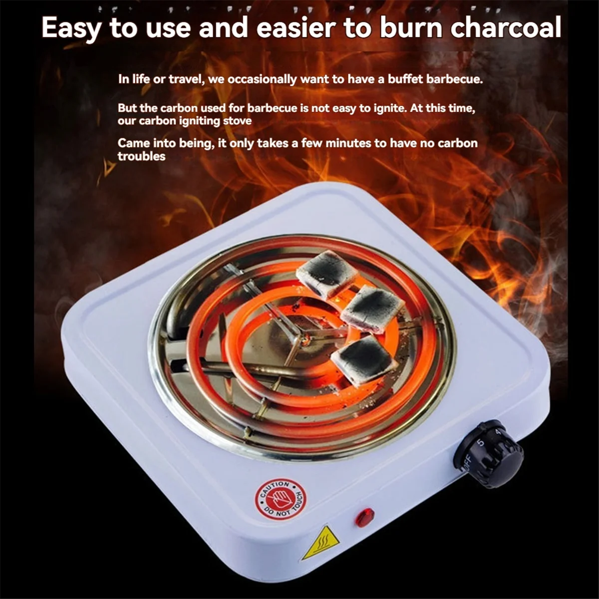 

A65Z Electric Countertop Single Burner 1000W Portable Electric Stove with 5 Levels Portable Cooking Appliance US Plug