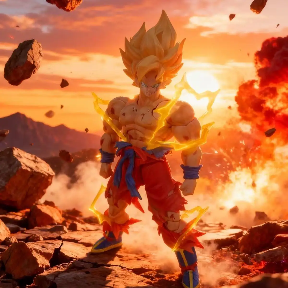 متوفر في المخزون N&T Dragon Ball Shf Super Series أسبوعي اللون Goku Battle Damage 3.0 شحن متحرك للجسم في ديسمبر