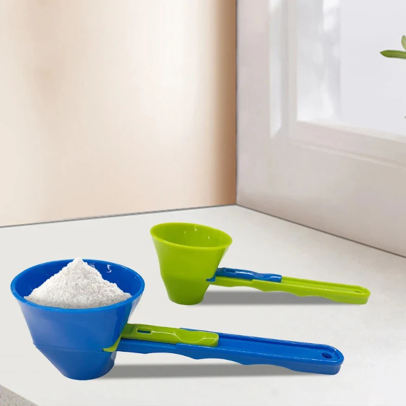 Mess-Free Sliding Funnel Measuring Spoon Durable PP Protein Powder Scooper For Milk Nutrition Supplement Home Kitchen Tool