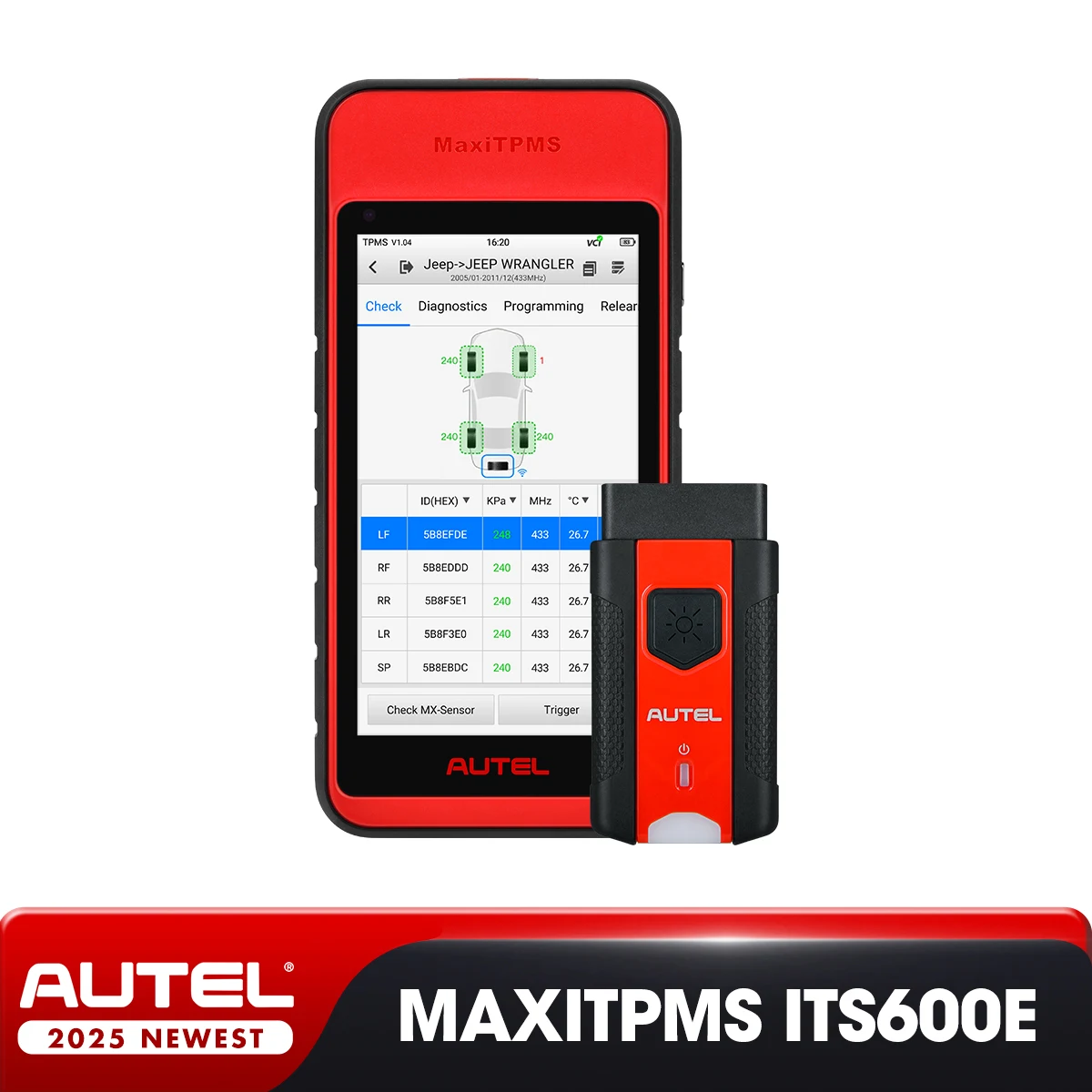 Autel MaxiTPMS ITS600E TPMS OBD2 Relearn Программный инструмент MaxiTPMS TBE200 Детектор глубины протектора шин Детектор износа