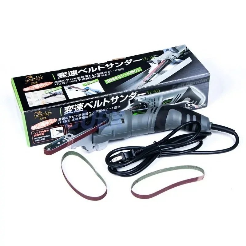 

260W Handheld Mini Electric Belt Sander Machine 6 Speeds Electric Sanding Polishing Machine Tools With 3Pcs Abrasive Belts 220V