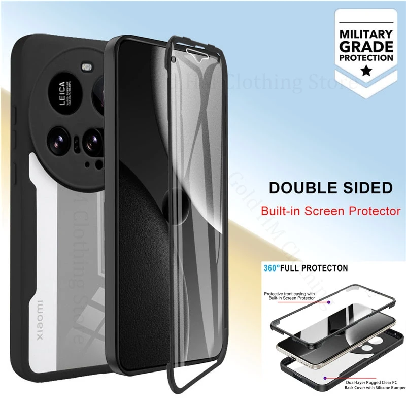 

For Xiaomi 15 Ultra 14T Pro 2 in 1 Hybrid Transparent Case For Mi 14 13 12 Pro 15Pro Candy Soft Bumper Camera Protection Cover