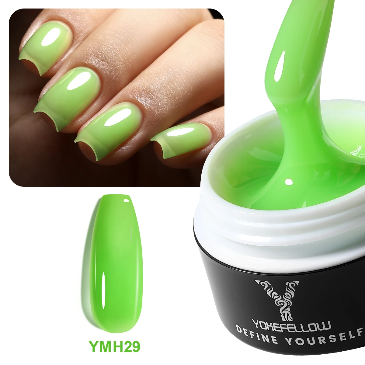 NEU YOKEFELLOW Builder Gel Nagellack 15g Jelly Blue Hard Gel HEMA TPO Free Extension Gel Bunte Builer Lack für Nagel DIY