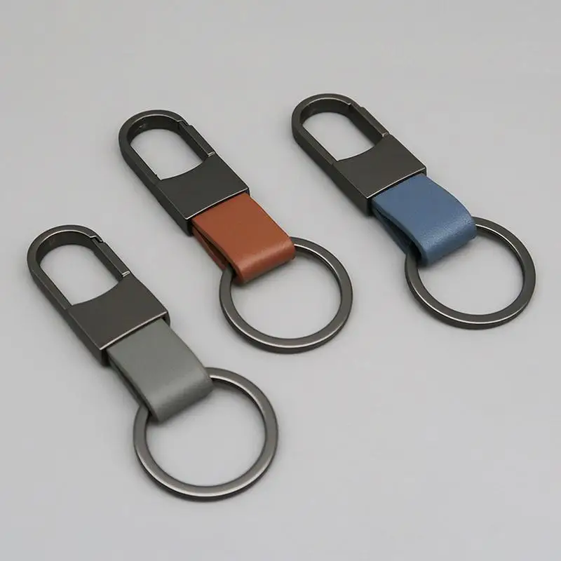 Multifunctional Leather Keychain Men Waist Hanging Alloy Key Holder Organizer For Car Home Office