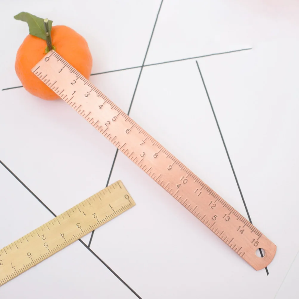 Copper Ruler 1mm Thick Professional Drafting Tool Measuring Rulers for Artists Students Geometry Multi Functional Ruler Tools