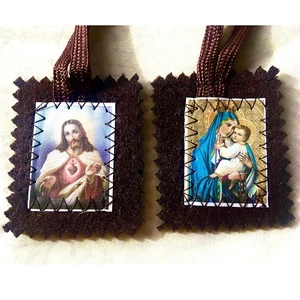 Group Church emblems Prayer, Baptism Communion Sacraments, Our Lady of the Monte Carmel and Sacred Heart of Jesus, Scapular Present, 5 pcs/lot 10 Main Sales Memories of Communion - №4