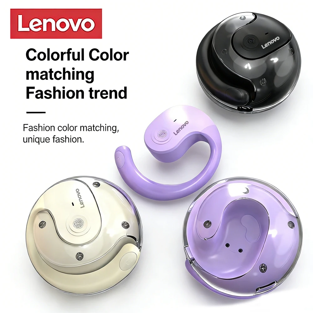 Auriculares inalámbricos Bluetooth 5.3 Lenovo OWS - Auriculares internos con batería de larga duración, calidad de sonido HiFi, llamadas inteligentes HD