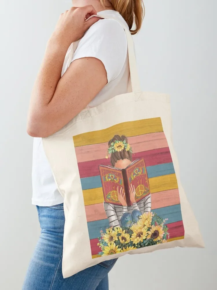 Bookworm And Sunflower Tote Bag bag luxury women large tote bag bags luxury women