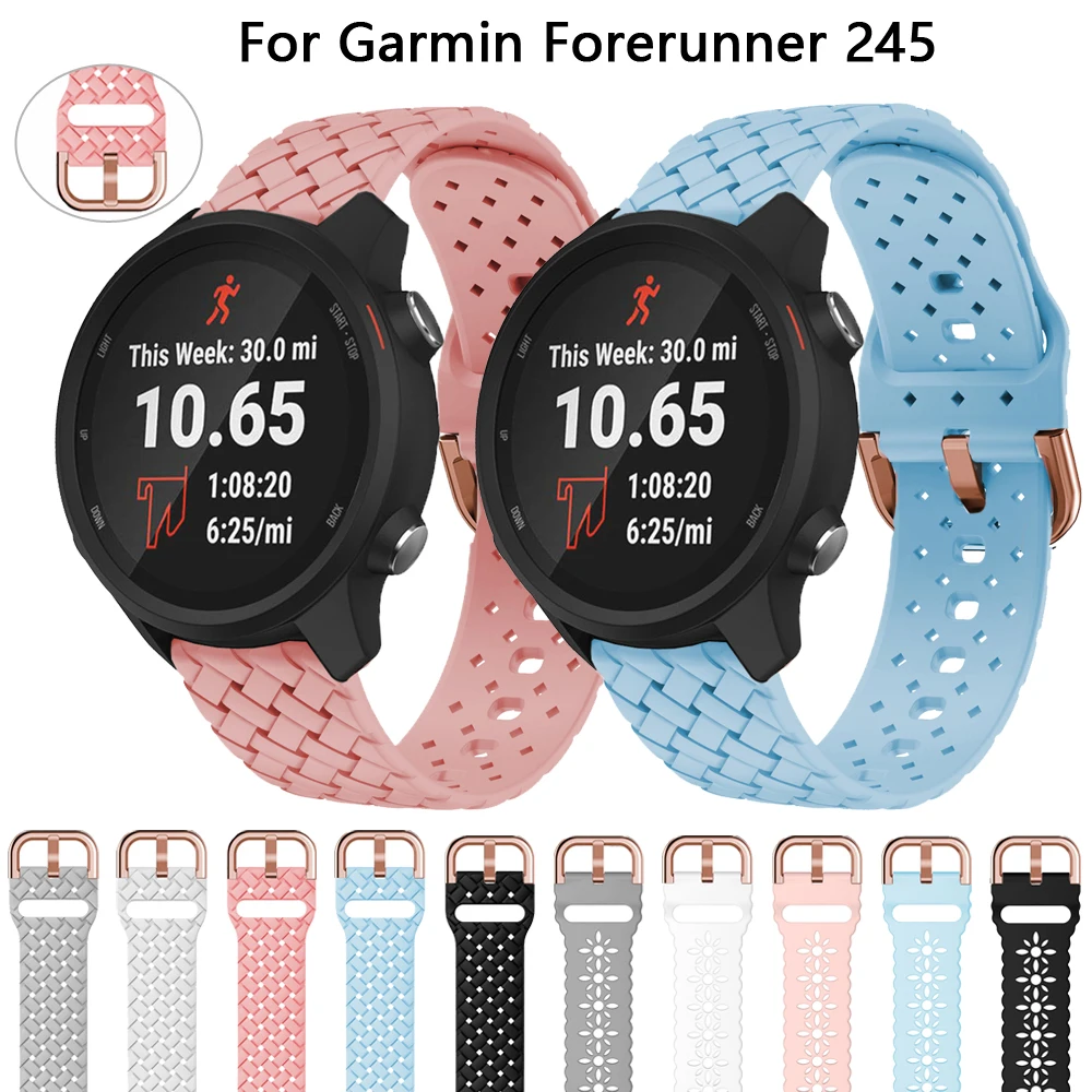 20mm Watchband For Garmin Venu SQ Forerunner 245 645 MUSIC 55 158 Silicone Band Venu 2 Plus Vivoactive 3 Wrist Straps Bracelet