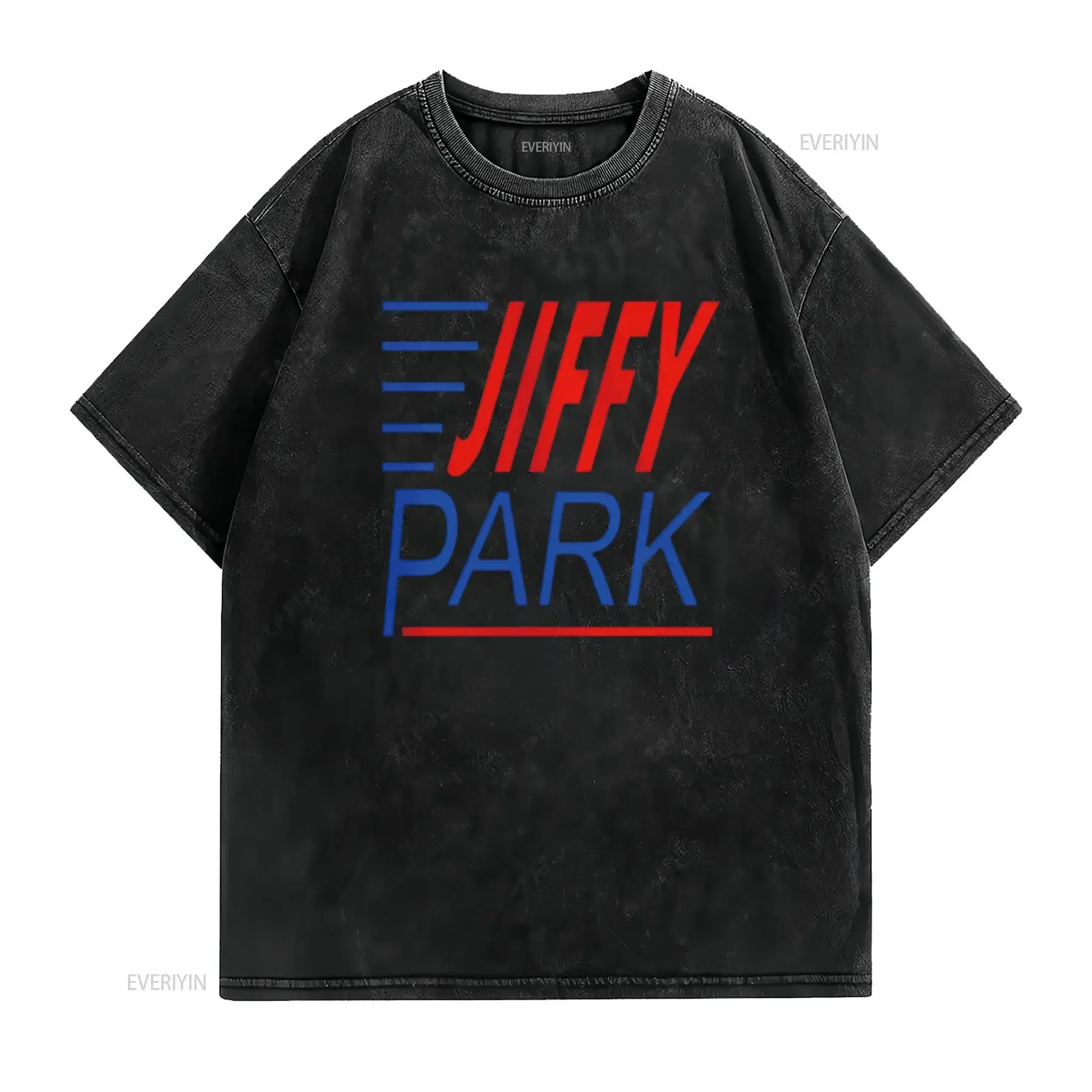 قميص رجالي Jiffy Park White T 100 قطن X كبير عتيق برسومات مغسولة ممتدة ومريحة مصممة ملابس أنيقة