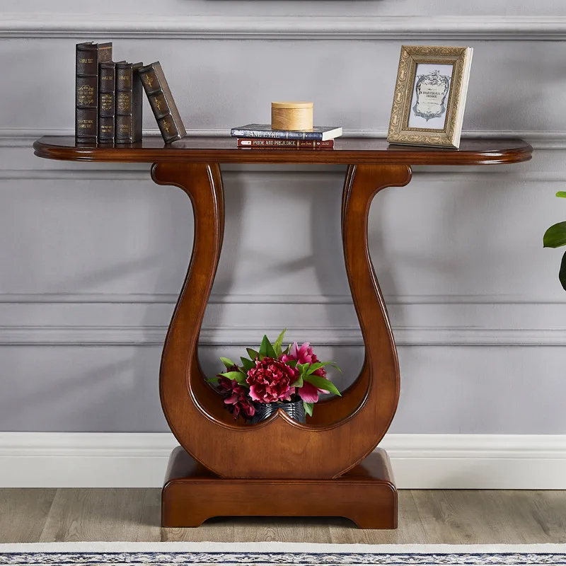 

Solid wood entry is opposite the door, entrance table, corridor simple entrance table, American aisle cabinet, semicircular