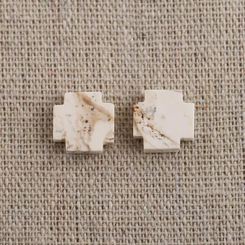 B&F Crucifix Howlite Pendant Beads, Handmade Natural stones beads, Polished Stones for jewelry Making Supplies